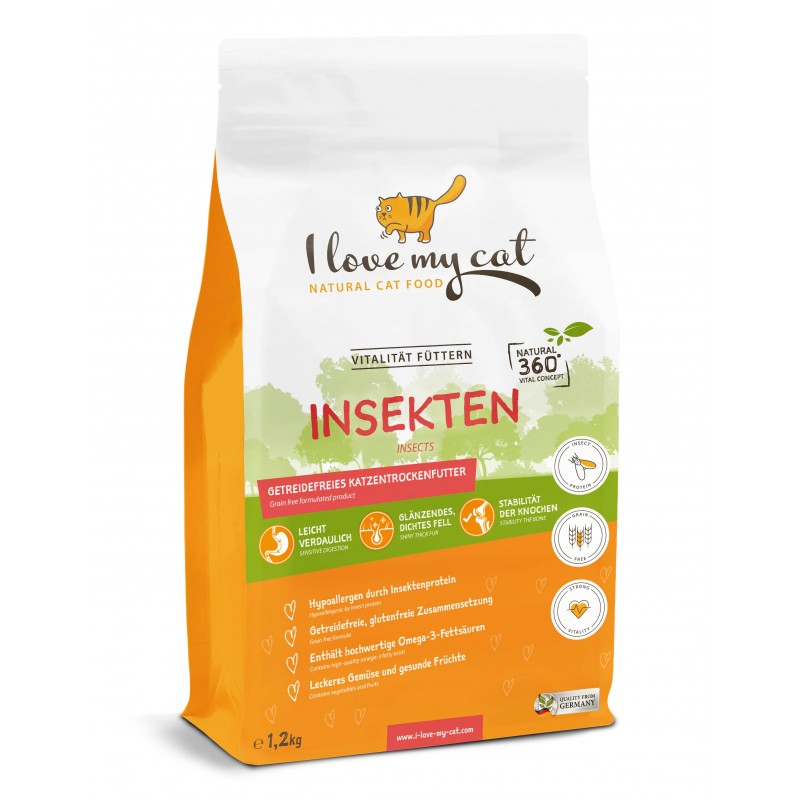nuez Custodio Novedad Set económico para gatos con alergia alimentaria - alimento seco con  insectos + fuerza renal + inmunológico